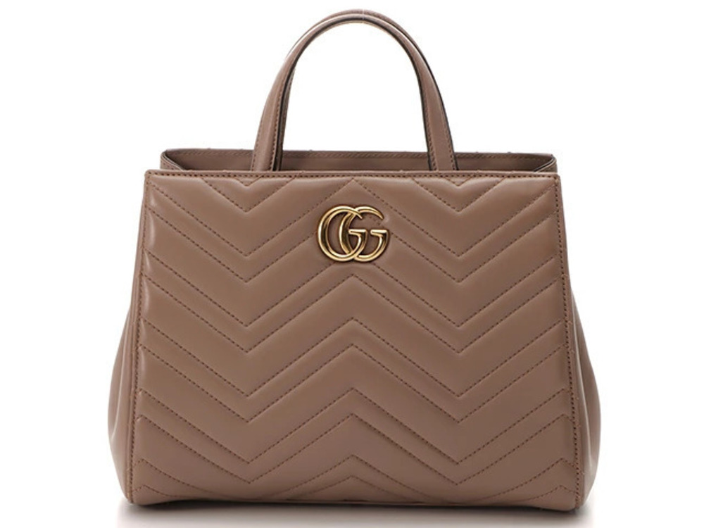 Gucci GG Marmont Shoulder Bag Leather Beige Cream